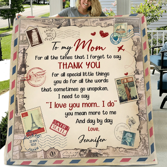 Personalized To My Mom Fleece Throw Blanket - Great Gift for Mother’s Day, Christmas or Any Occasion