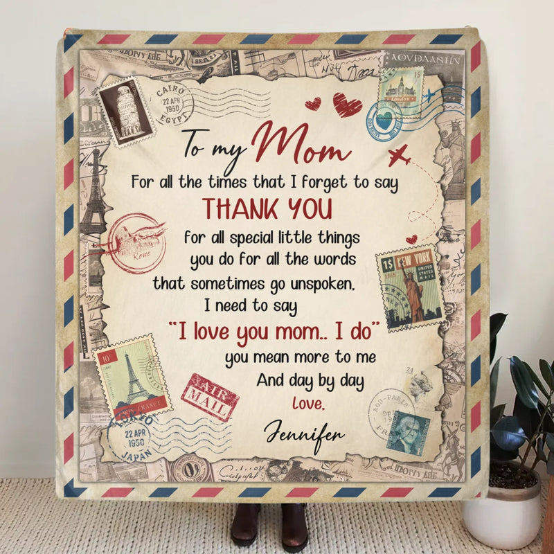 Personalized To My Mom Fleece Throw Blanket - Great Gift for Mother’s Day, Christmas or Any Occasion