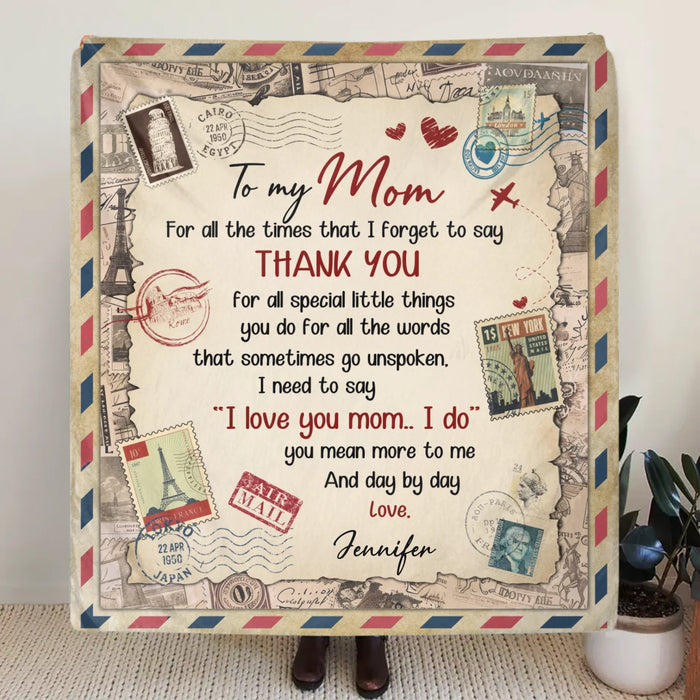 Personalized To My Mom Fleece Throw Blanket - Great Gift for Mother’s Day, Christmas or Any Occasion