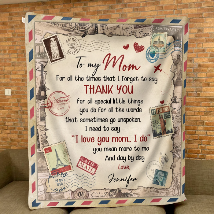 Personalized To My Mom Fleece Throw Blanket - Great Gift for Mother’s Day, Christmas or Any Occasion