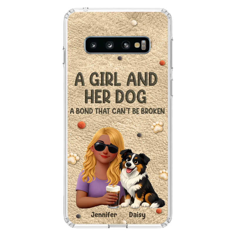 Personalized Girl and Her Dog Phone Case For iPhone/ Samsung – A Bond That Can’t Be Broken - Gift Idea For Dog Lover, Dog Mom