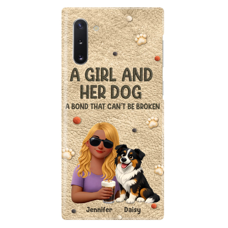 Personalized Girl and Her Dog Phone Case For iPhone/ Samsung – A Bond That Can’t Be Broken - Gift Idea For Dog Lover, Dog Mom