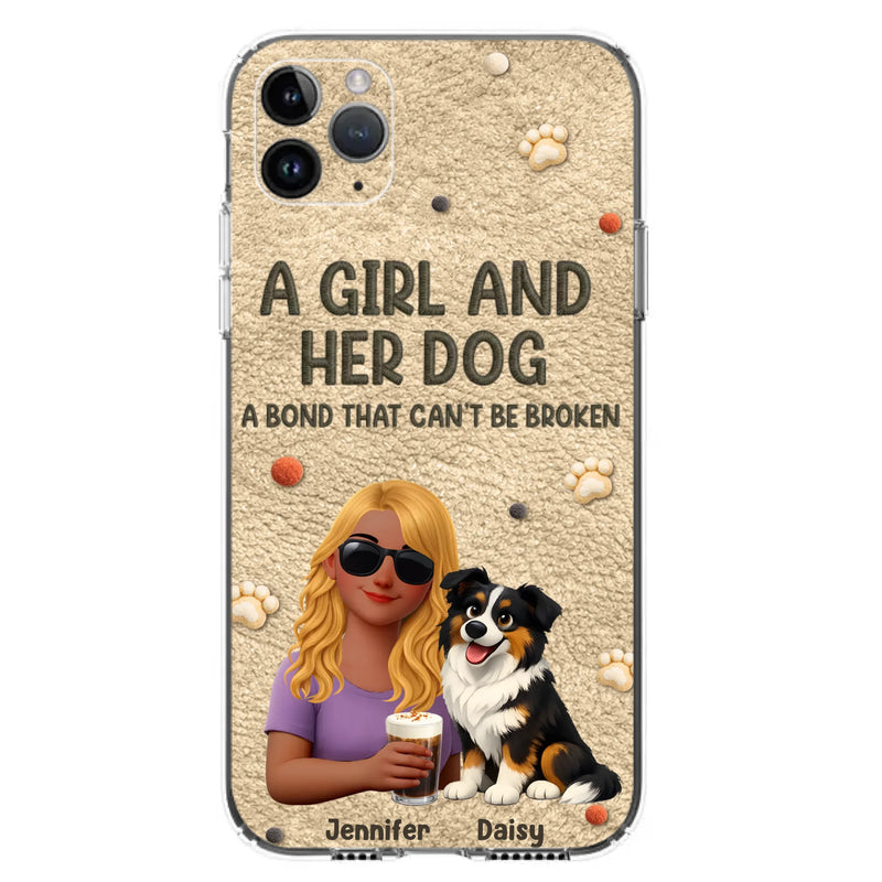 Personalized Girl and Her Dog Phone Case For iPhone/ Samsung – A Bond That Can’t Be Broken - Gift Idea For Dog Lover, Dog Mom
