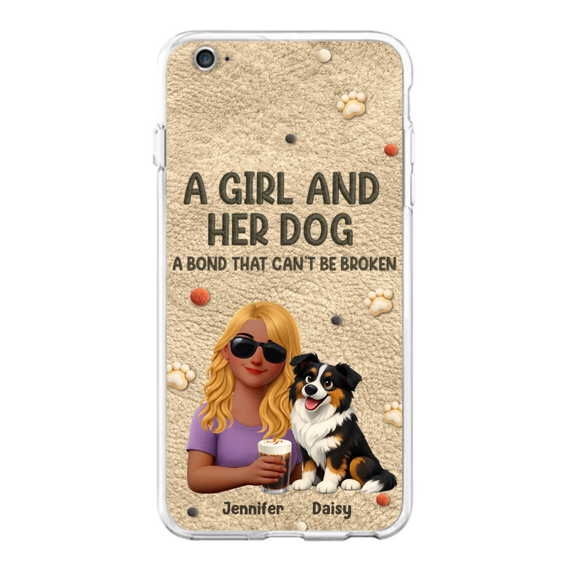 Personalized Girl and Her Dog Phone Case For iPhone/ Samsung – A Bond That Can’t Be Broken - Gift Idea For Dog Lover, Dog Mom