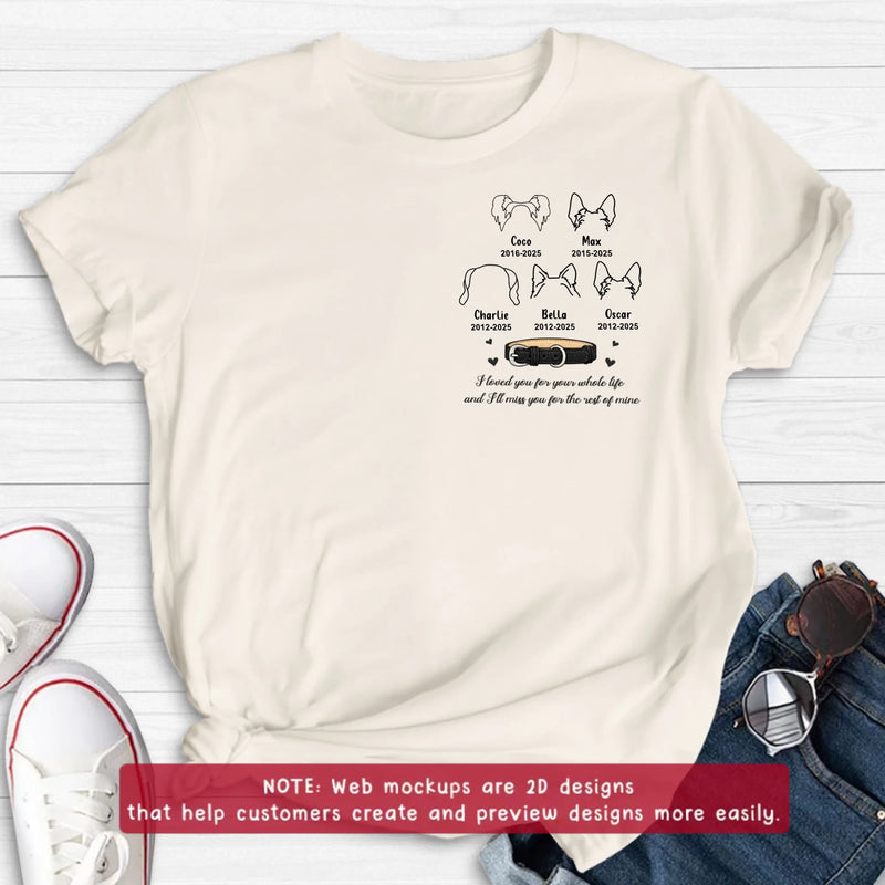 Personalized Pet Memorial Embroidered Shirt/ Hoodie – Custom Dog Line Art with Names & Years, In Loving Memory Dog Loss Gift