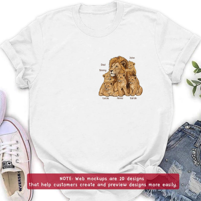 Personalized Dad Lion Embroidered Shirt/ Hoodie - Custom Names - Meaningful Father's Day Gift for Dad with up to 5 Kids
