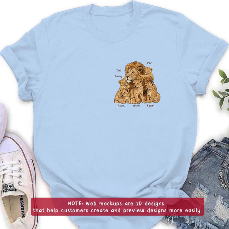 Personalized Dad Lion Embroidered Shirt/ Hoodie - Custom Names - Meaningful Father's Day Gift for Dad with up to 5 Kids