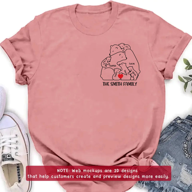 Personalized Bear Family Embroidered Shirt/ Hoodie - Gift Idea For Family - Up to 5 Kids