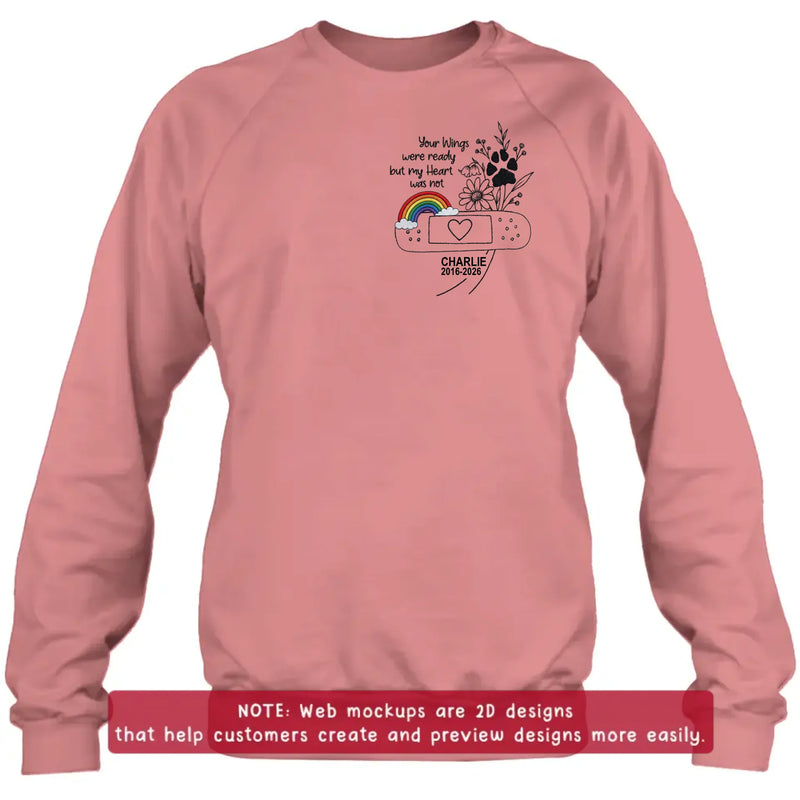 Personalized Embroidered Pet Memorial Shirt/ Hoodie – Custom Dog Memorial Rainbow Bridge Embroidery Sweatshirt, Loss of Dog Sympathy Gift