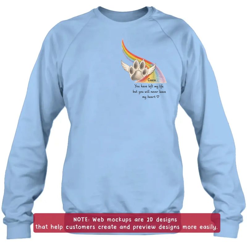 Personalized Pet Memorial Embroidered Shirt - Custom Pet Loss Sweatshirt, Hoodie - Angel Dog Remembrance Gift