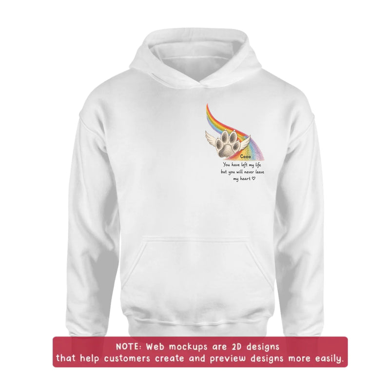 Personalized Pet Memorial Embroidered Shirt - Custom Pet Loss Sweatshirt, Hoodie - Angel Dog Remembrance Gift