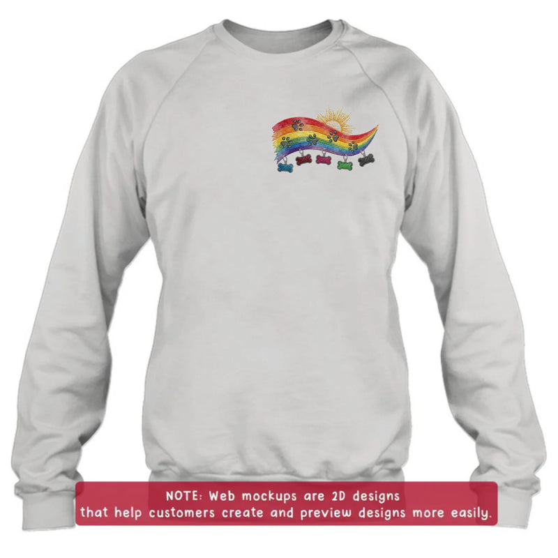Personalized Pet Memorial Embroidered Shirt/ Hoodie - Custom Rainbow Bridge Dog Memorial - Pet Loss Gift for Dog Mom Dog Dad, Up to 5 Pets