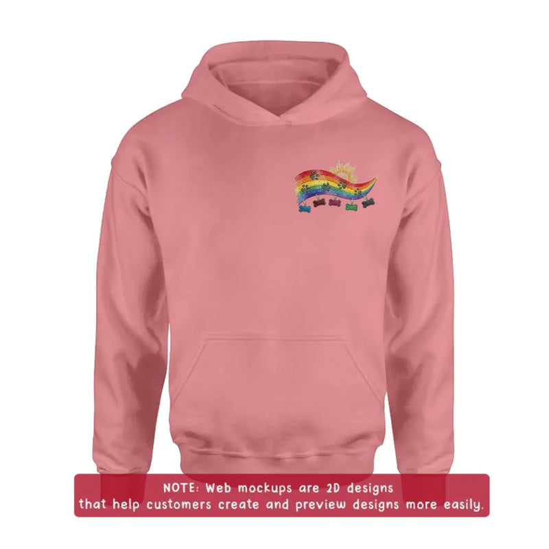 Personalized Pet Memorial Embroidered Shirt/ Hoodie - Custom Rainbow Bridge Dog Memorial - Pet Loss Gift for Dog Mom Dog Dad, Up to 5 Pets