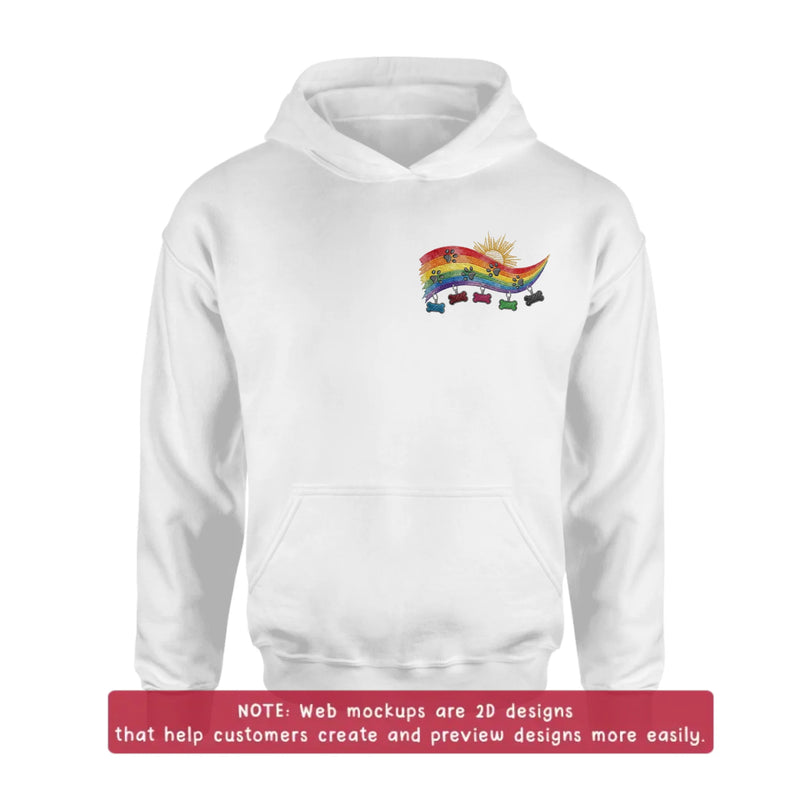 Personalized Pet Memorial Embroidered Shirt/ Hoodie - Custom Rainbow Bridge Dog Memorial - Pet Loss Gift for Dog Mom Dog Dad, Up to 5 Pets