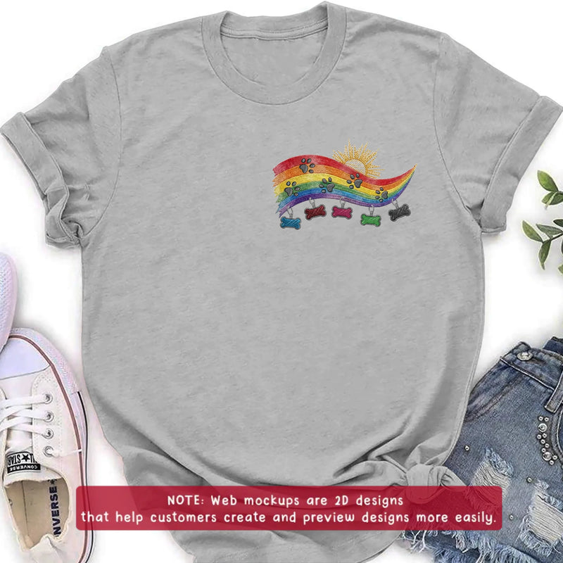 Personalized Pet Memorial Embroidered Shirt/ Hoodie - Custom Rainbow Bridge Dog Memorial - Pet Loss Gift for Dog Mom Dog Dad, Up to 5 Pets