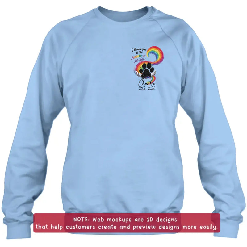 Personalized Memorial Rainbow Bridge Embroidered Shirt/ Hoodie - Remembrance Gift – I'll Meet You At The Rainbow Bridge