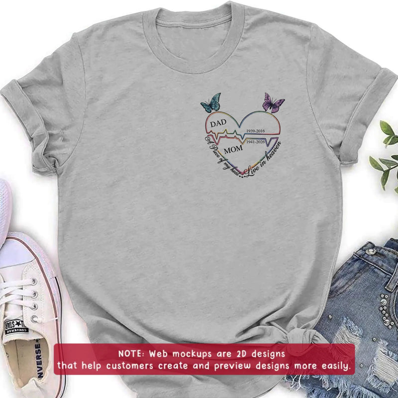 Personalized Dad Mom Memorial Embroidered Shirt/ Hoodie – A Piece Of My Heart Live In Heaven