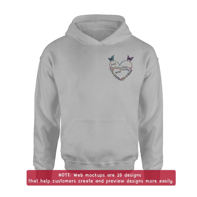 Personalized Dad Mom Memorial Embroidered Shirt/ Hoodie – A Piece Of My Heart Live In Heaven