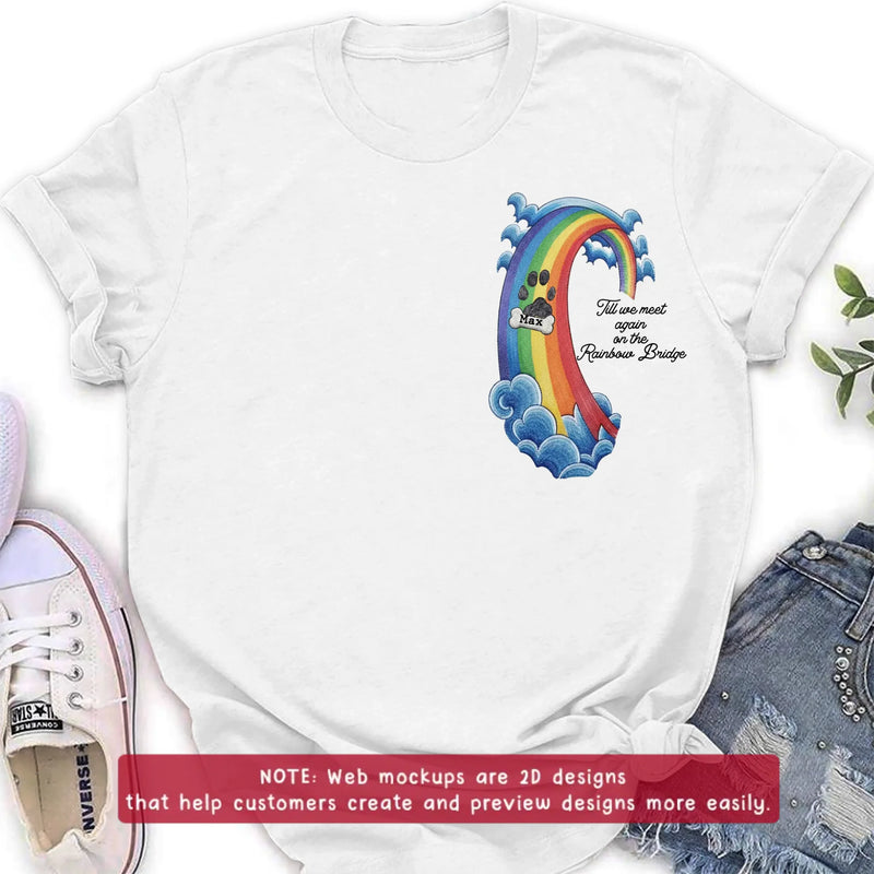Personalized Rainbow Bridge Pet Memorial Embroidered Shirt/ Hoodie - Pet Loss Remembrance Gift with Up to 5 Pet Names - Till We Meet Again