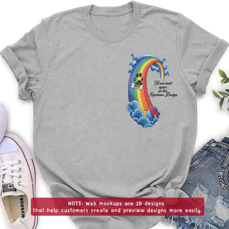 Personalized Rainbow Bridge Pet Memorial Embroidered Shirt/ Hoodie - Pet Loss Remembrance Gift with Up to 5 Pet Names - Till We Meet Again