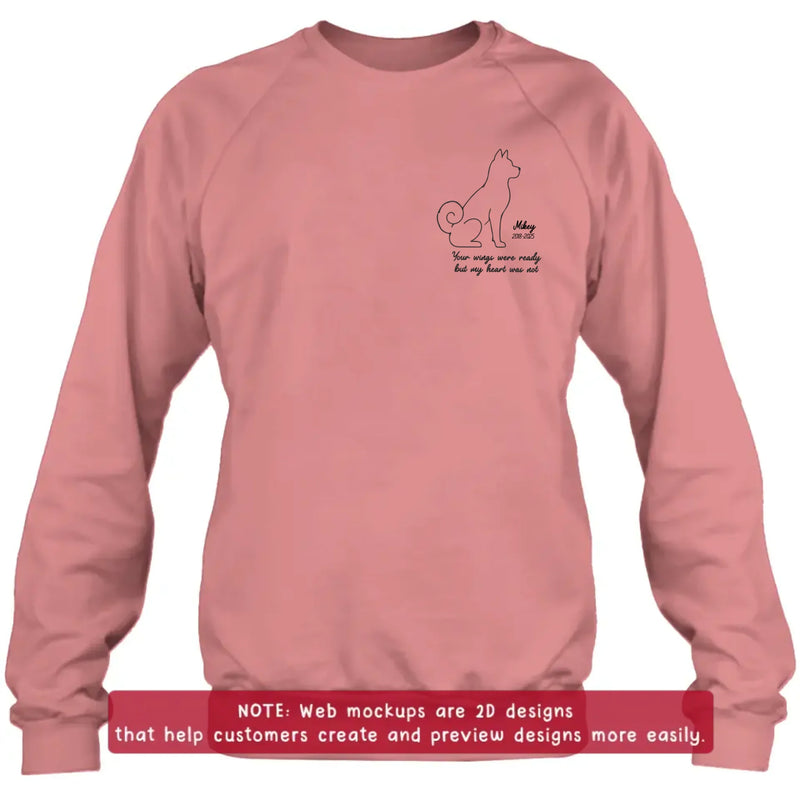 Personalized Dog Pass Away Embroidered Shirt/ Hoodie - Pet Loss Remembrance Gift - Your Wings Were Ready But My Heart Was Not