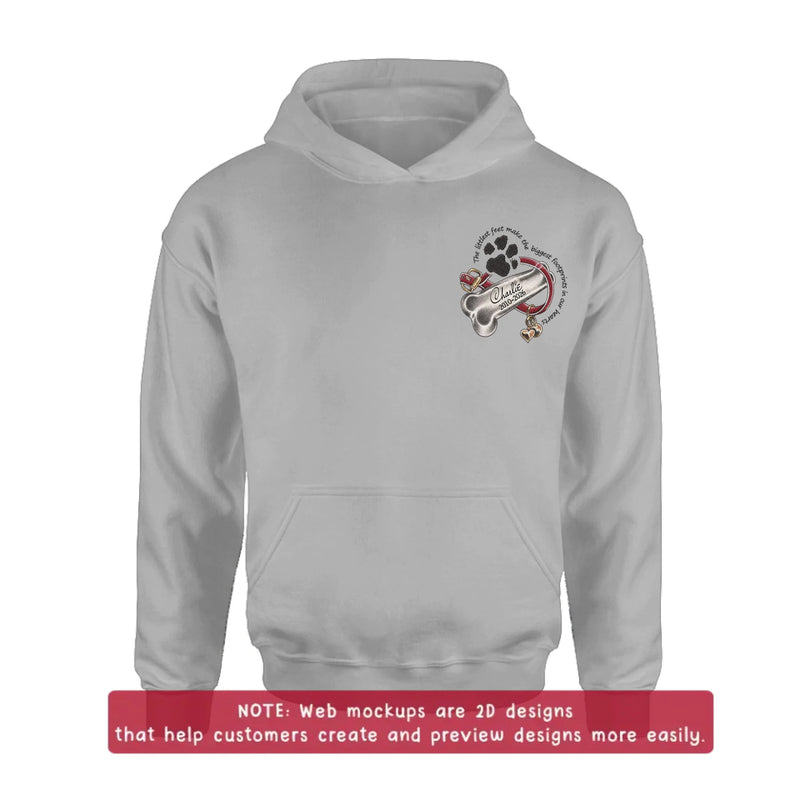 Personalized Pet Memorial Embroidered Shirt - Custom Dog Bone Paw Print T-Shirt/ Sweatshirt/ Hoodie - Pet Loss Remembrance Gift
