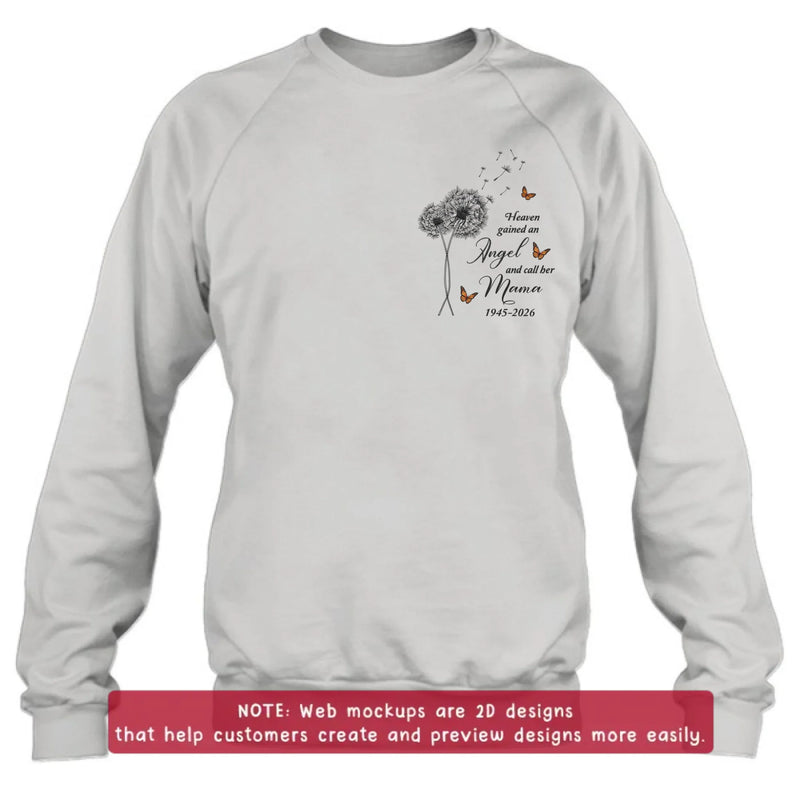 Personalized Memorial Embroidered Shirt/ Hoodie - Heaven Gained An Angel - Sympathy Gift for Loss of Mother