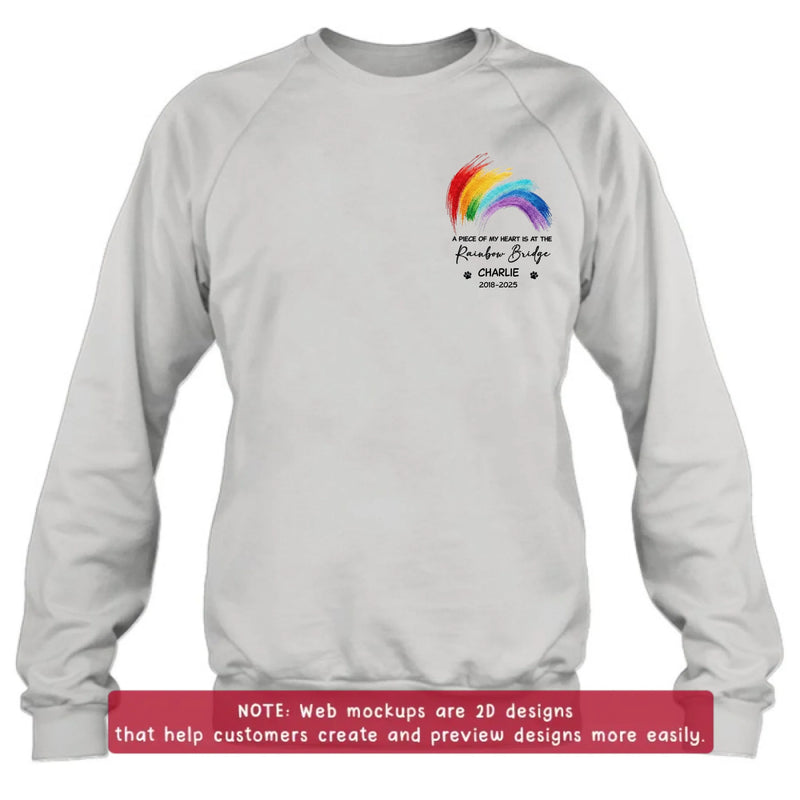 Personalized Rainbow Bridge Pet Memorial Embroidered Shirt/ Hoodie - Pet Loss Remembrance Gift - Wish The Rainbow Bridge Had Visiting Hours