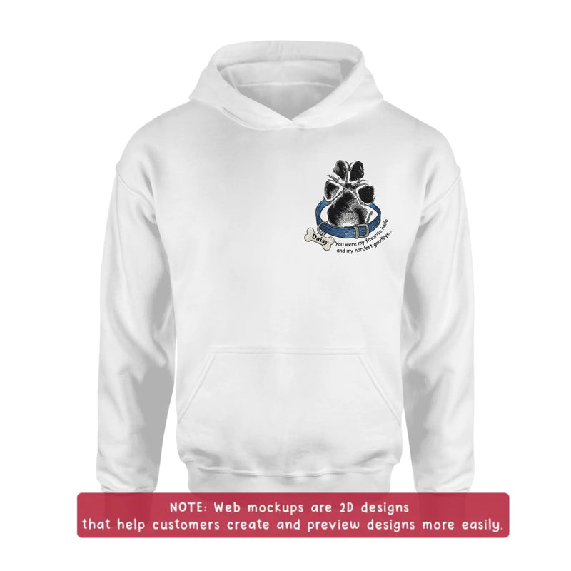 Personalized Memorial Paw Print Embroidered T-Shirt/ Sweatshirt/ Hoodie - Memorial Gift with Name -  Pet Loss Remembrance
