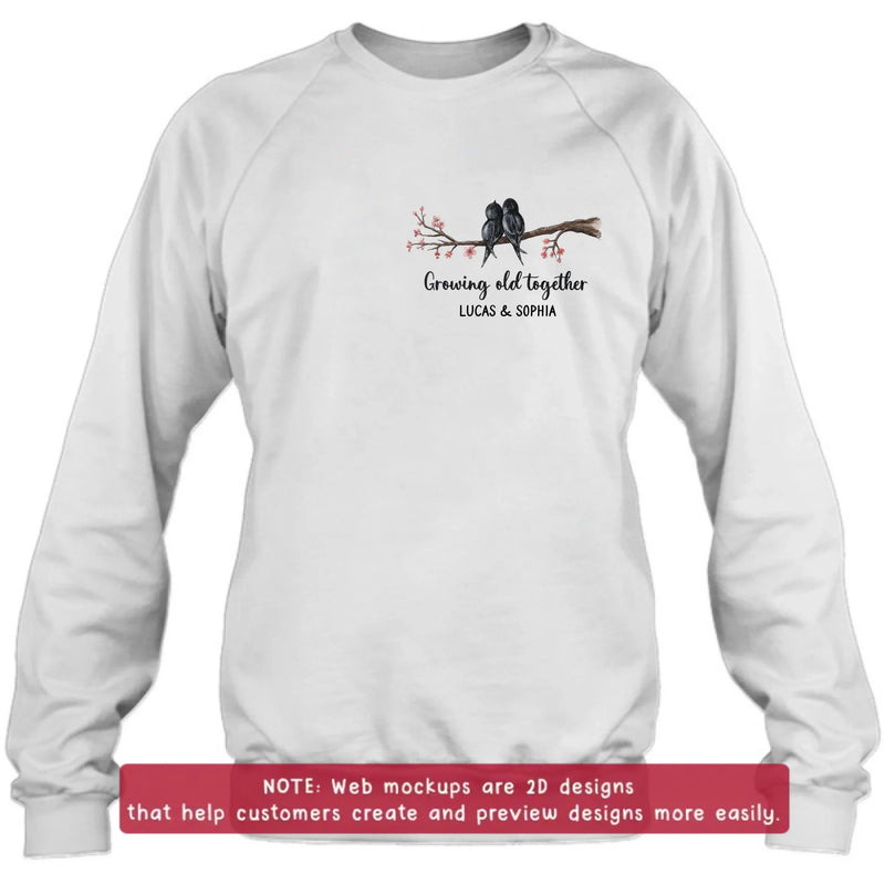 Personalized Old Bird Couple Embroidered Shirt/ Hoodie - Gift Idea For Couple/ Parents - Growing Old Together