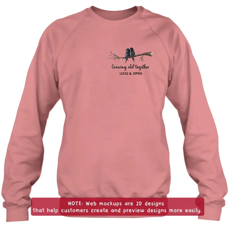 Personalized Old Bird Couple Embroidered Shirt/ Hoodie - Gift Idea For Couple/ Parents - Growing Old Together