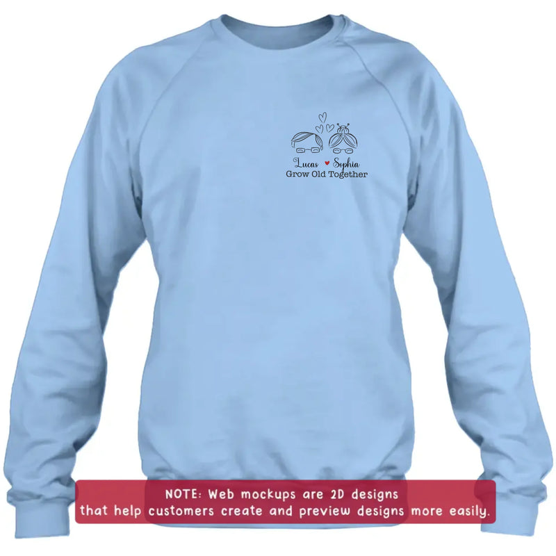 Personalized Elder Couple Embroidered Shirt/ Hoodie - Gift Idea For Couple/ Parents - Grow Old Together