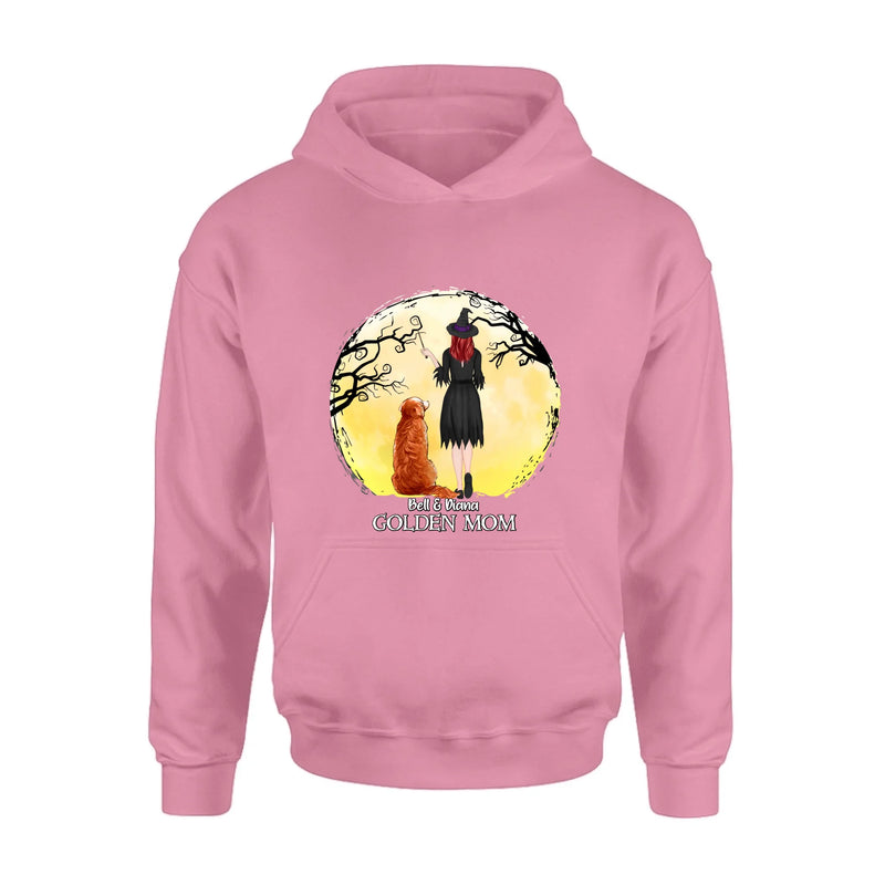 Personalized Witch Dog Mom Shirt/ Hoodie - Halloween Gift For Dog Lover - Golden Mom