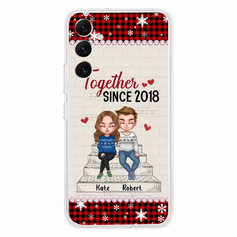 Custom Personalized Christmas Couple Phone Case - Christmas Gift Idea For Couple - Together Since 2018 - Case For iPhone/Samsung