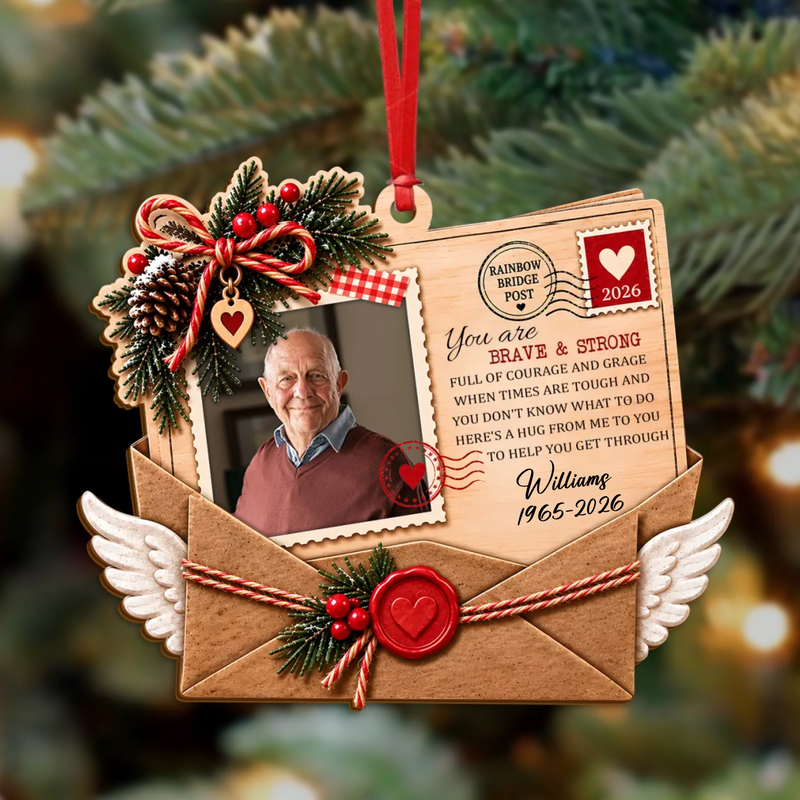 Personalized Memorial Wooden Ornament – Custom Photo, Name & Years, Loss of Loved One Remembrance Gift