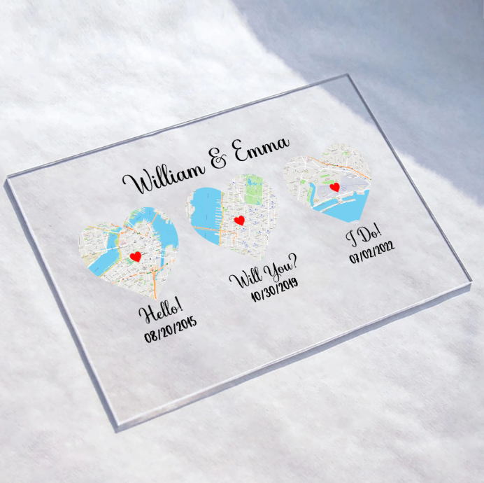 Personalized Couple Acrylic Plaque - Anniversary Gift Idea for Couple - Will You?