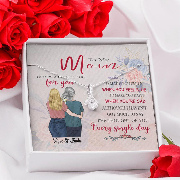 Personalized Message Card Alluring Beauty Necklace Jewelry - Best Gift For Mother's Day - Here's A Little Hug For You IWJMRF