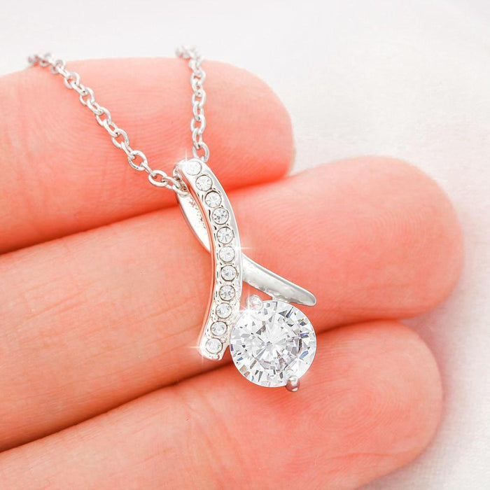 Personalized Message Card Alluring Beauty Necklace Jewelry - Best Gift For Mother's Day - Here's A Little Hug For You IWJMRF