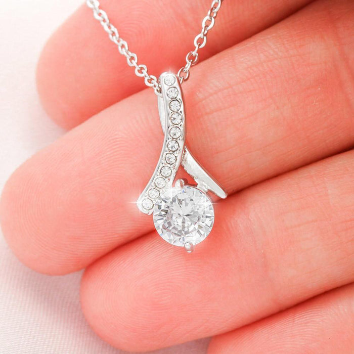 Personalized Message Card Alluring Beauty Necklace Jewelry - Best Gift For Mother's Day - Here's A Little Hug For You IWJMRF