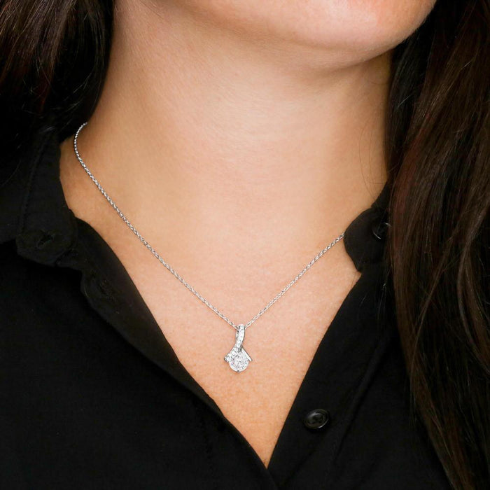 Personalized Message Card Alluring Beauty Necklace Jewelry - Best Gift For Mother's Day - Here's A Little Hug For You IWJMRF