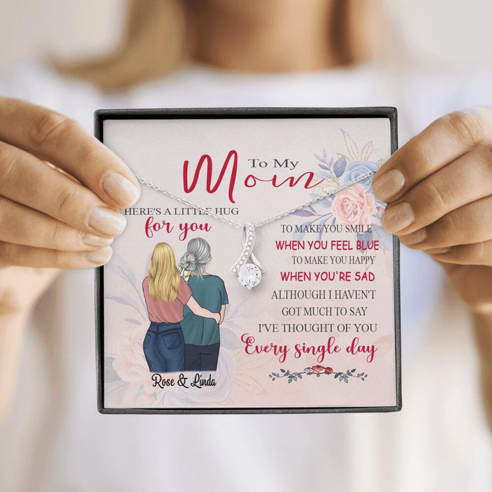 Personalized Message Card Alluring Beauty Necklace Jewelry - Best Gift For Mother's Day - Here's A Little Hug For You IWJMRF