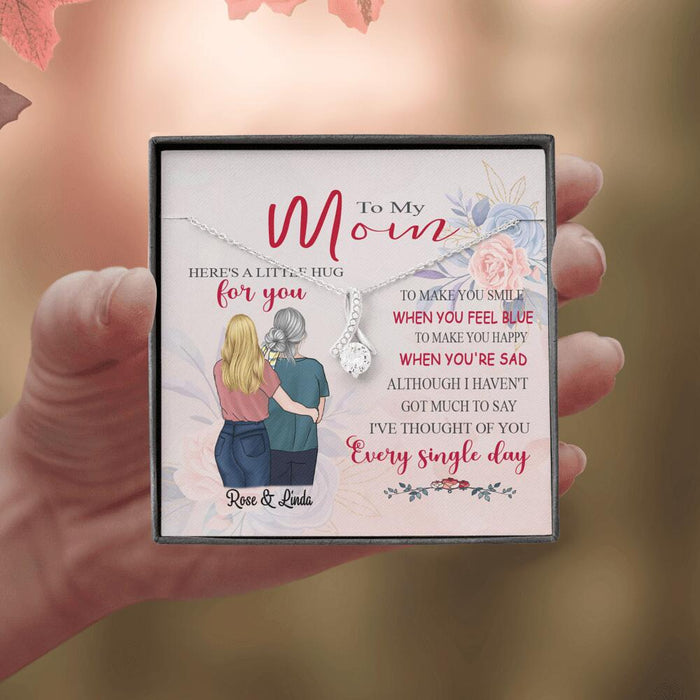 Personalized Message Card Alluring Beauty Necklace Jewelry - Best Gift For Mother's Day - Here's A Little Hug For You IWJMRF