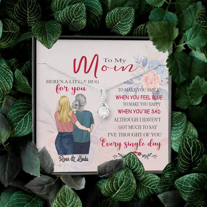 Personalized Message Card Alluring Beauty Necklace Jewelry - Best Gift For Mother's Day - Here's A Little Hug For You IWJMRF