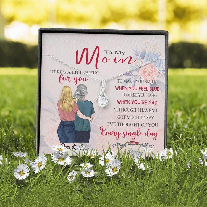 Personalized Message Card Alluring Beauty Necklace Jewelry - Best Gift For Mother's Day - Here's A Little Hug For You IWJMRF