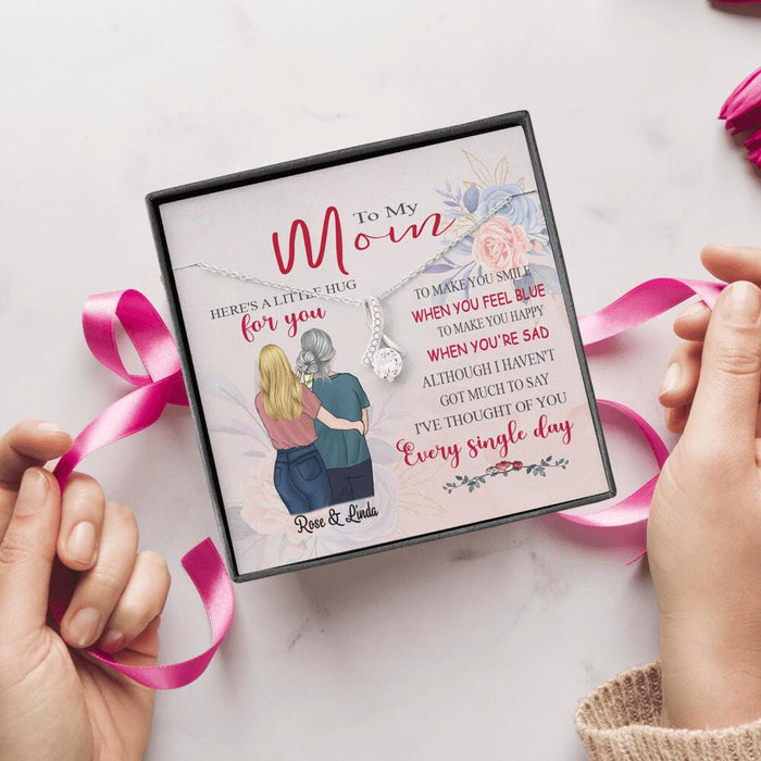 Personalized Message Card Alluring Beauty Necklace Jewelry - Best Gift For Mother's Day - Here's A Little Hug For You IWJMRF