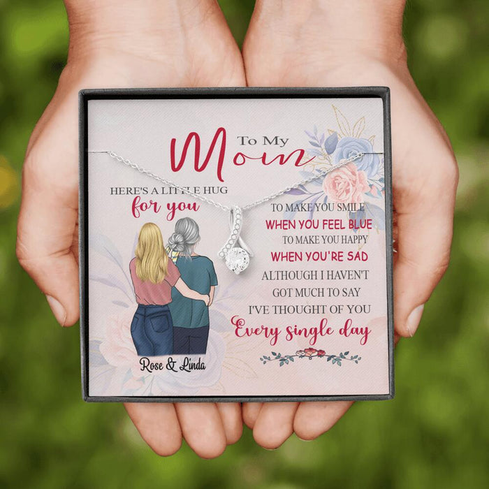 Personalized Message Card Alluring Beauty Necklace Jewelry - Best Gift For Mother's Day - Here's A Little Hug For You IWJMRF