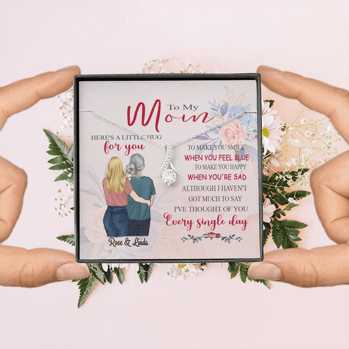 Personalized Message Card Alluring Beauty Necklace Jewelry - Best Gift For Mother's Day - Here's A Little Hug For You IWJMRF