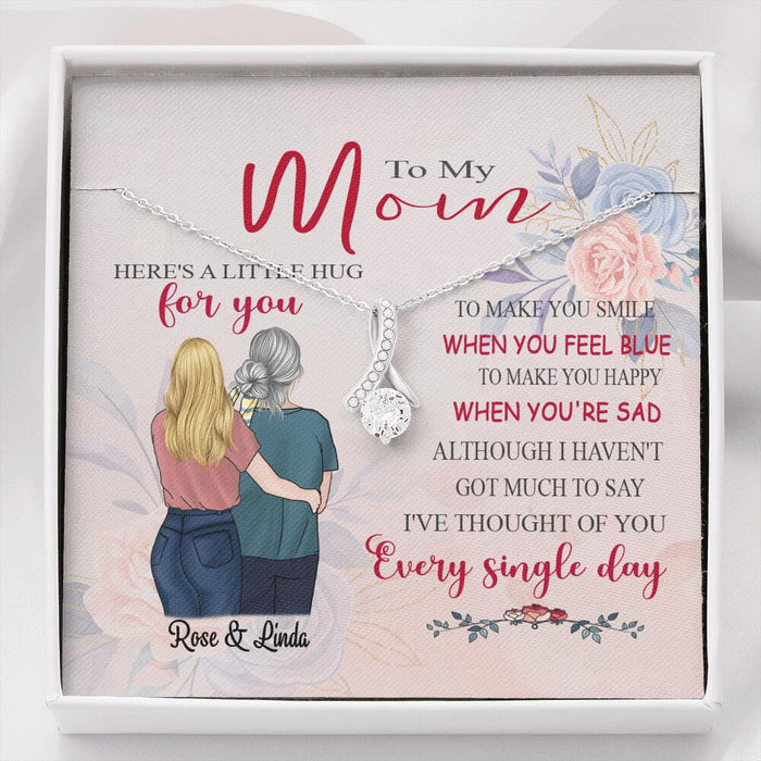 Personalized Message Card Alluring Beauty Necklace Jewelry - Best Gift For Mother's Day - Here's A Little Hug For You IWJMRF