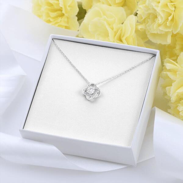 Personalized Message Card Love Knot Necklace Jewelry - Best Gift For Mother's Day - Thank you for standing by my side - IWJMRF