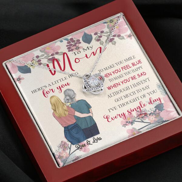 Personalized Message Card Alluring Beauty Love Knot Necklace Jewelry - Best Gift For Mother's Day